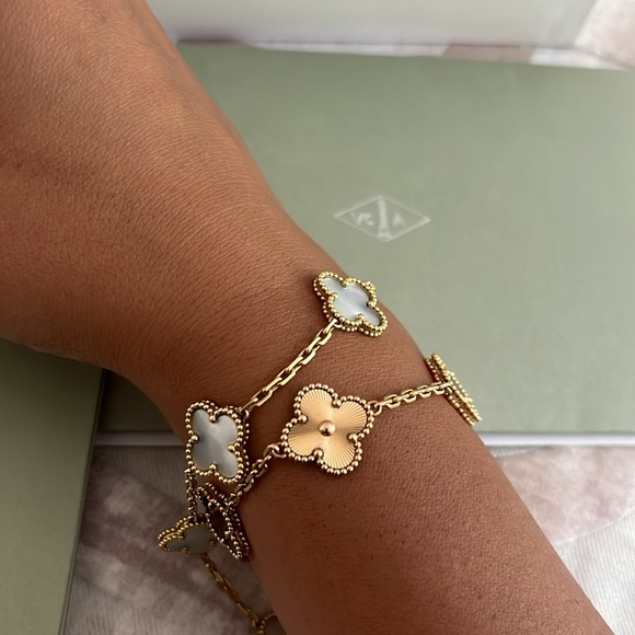 Van cleef 5 motif Alhambra bracelet AUTHENTIC - Picture 7 of 7